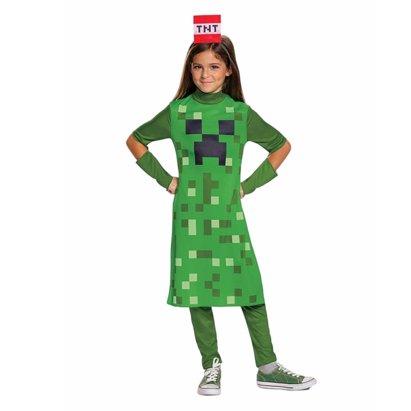 Party Games Minecraft - Fantasia Clássica de Menina Creeper para