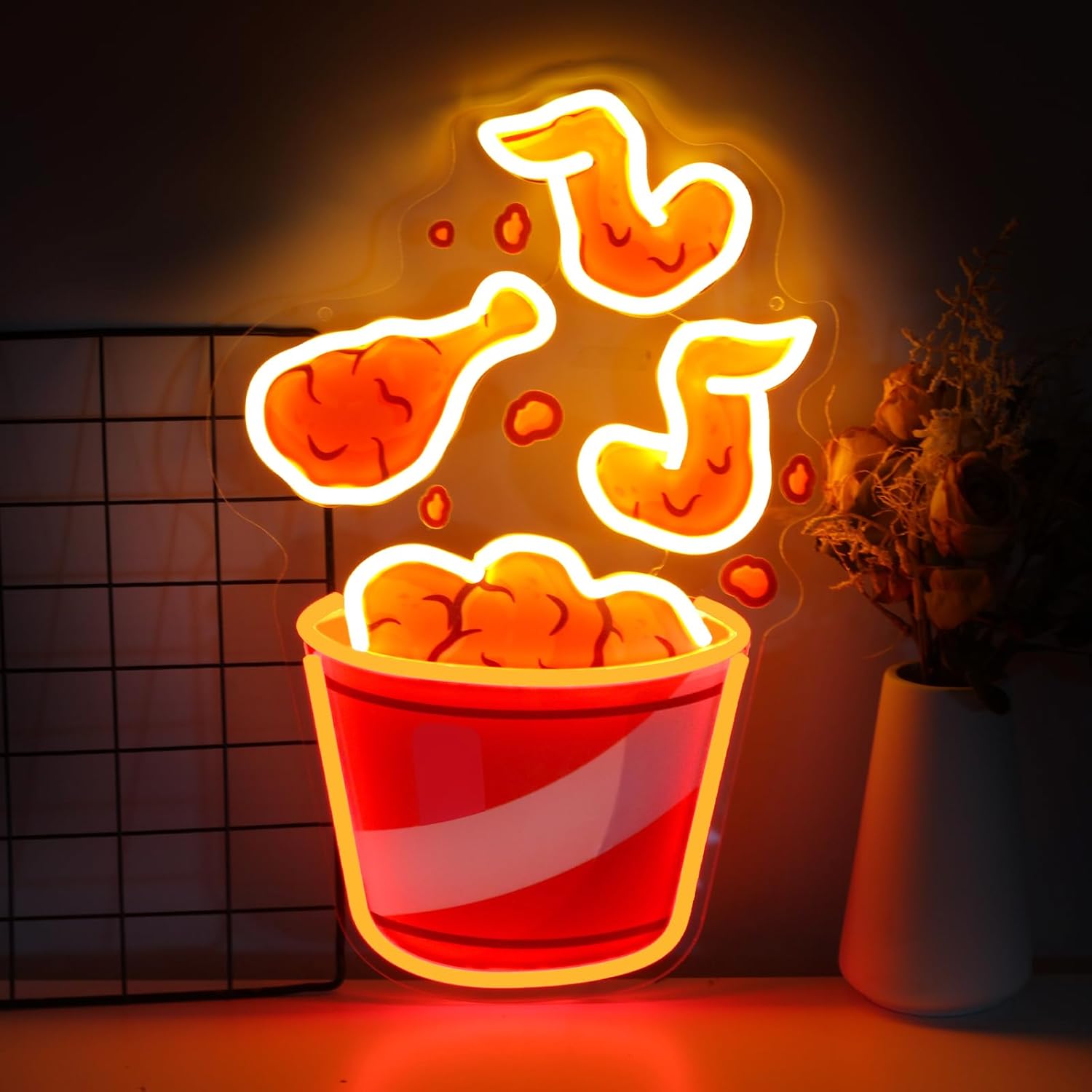 Party Games Shop - Letreiro Neon de Frango Frito com