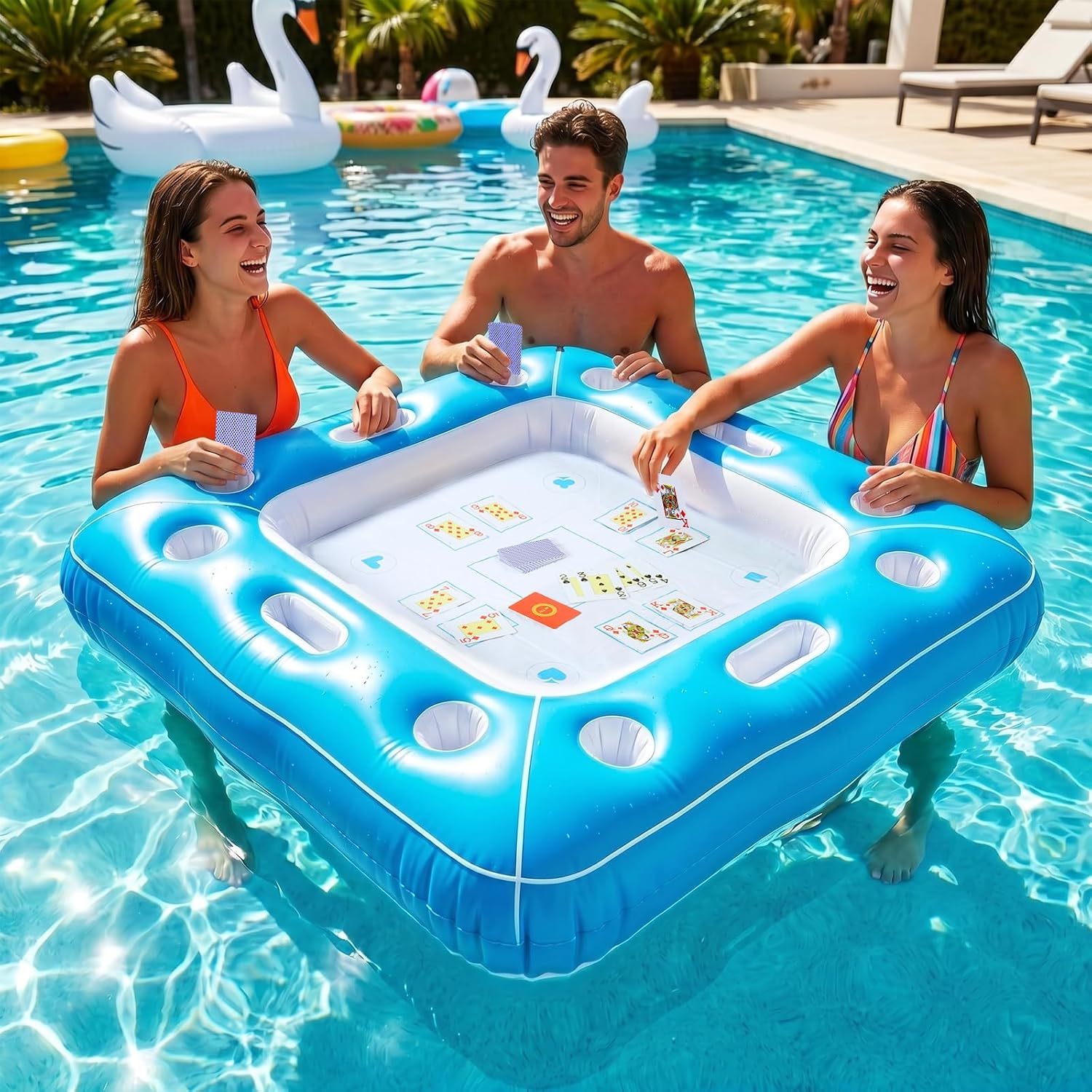 Party Games Using Cards - Mesa de Jogo Inflável Flutuante à