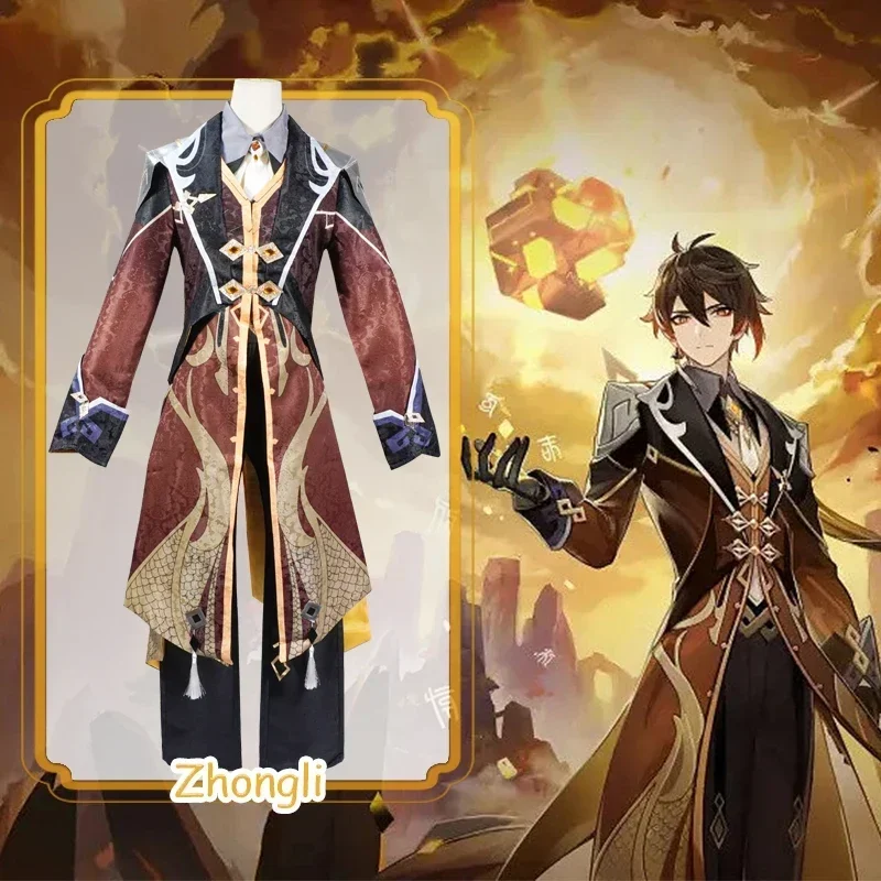 Fantasia de Cosplay Zhongli de - Party Games For Adults avaliação e preço